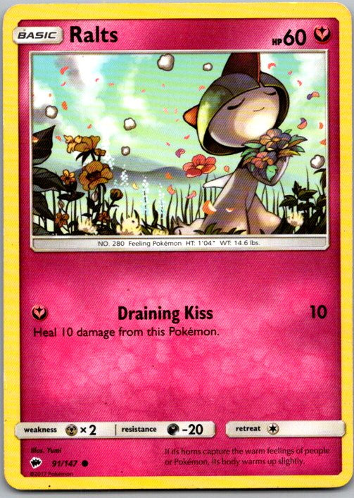 Ralts Common SM - Burning Shadows 91/147 NM
