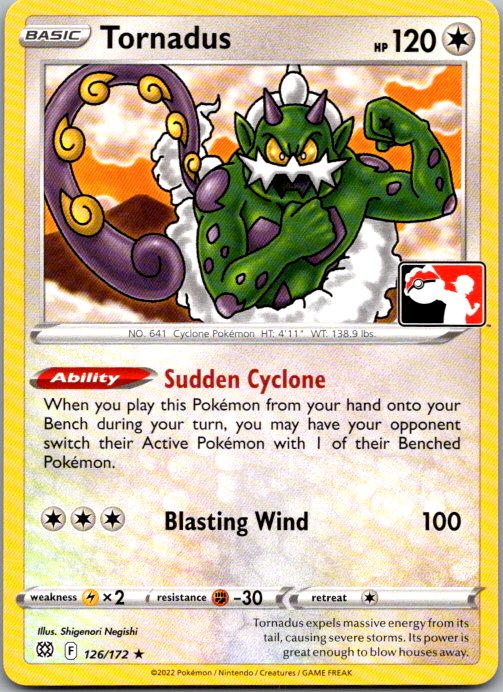 Tornadus Rare Prize Pack Series Cards 126/172 NM