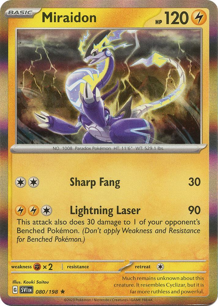 Miraidon Rare SV01: Scarlet & Violet Base Set 080/198 NM