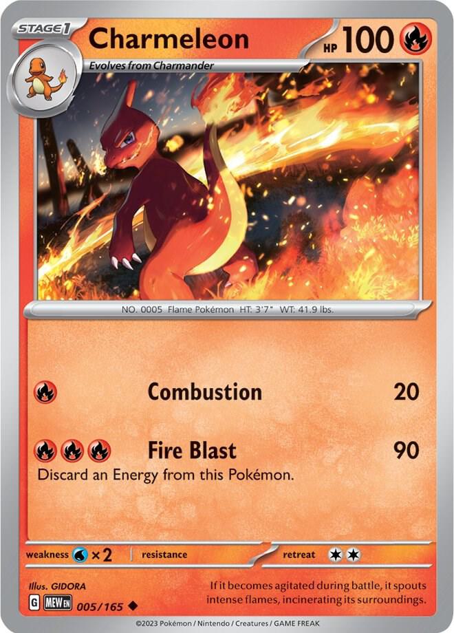 Charmeleon - 005/165 Uncommon SV: Scarlet & Violet 151 005/165 NM