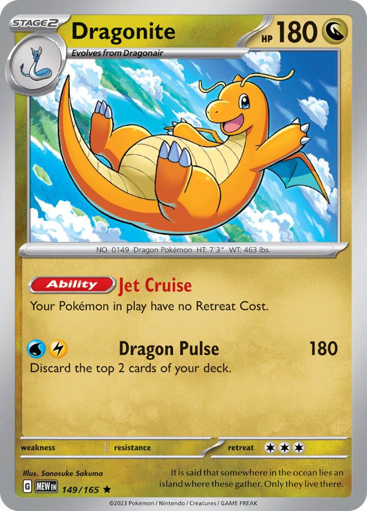 Dragonite Rare SV: Scarlet & Violet 151 149/165 NM