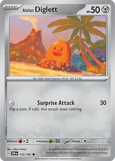 Alolan Diglett Common SV08: Surging Sparks 122/191 NM