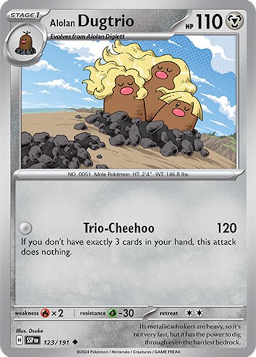 Alolan Dugtrio - 123/191 Uncommon SV08: Surging Sparks 123/191 NM
