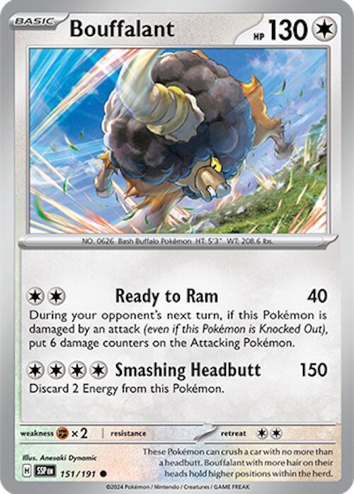 Bouffalant Common SV08: Surging Sparks 151/191 NM