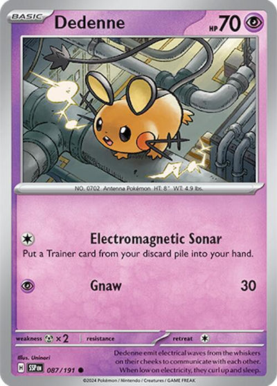 Dedenne Common SV08: Surging Sparks 087/191 NM