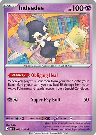Indeedee Uncommon SV08: Surging Sparks 093/191 NM