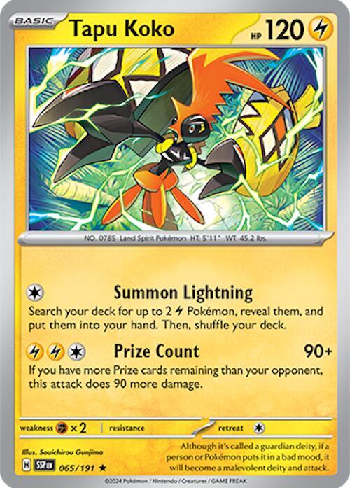 Tapu Koko Rare SV08: Surging Sparks 065/191 NM