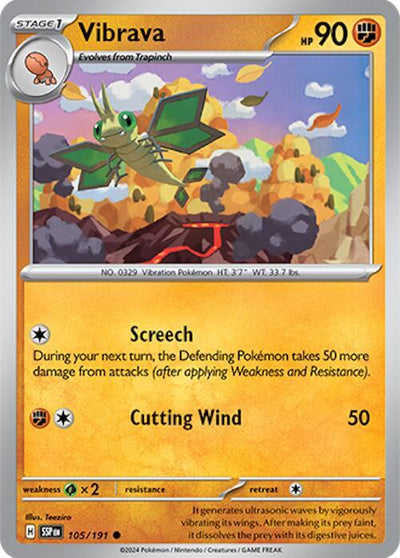 Vibrava - 105/191 Common SV08: Surging Sparks 105/191 NM