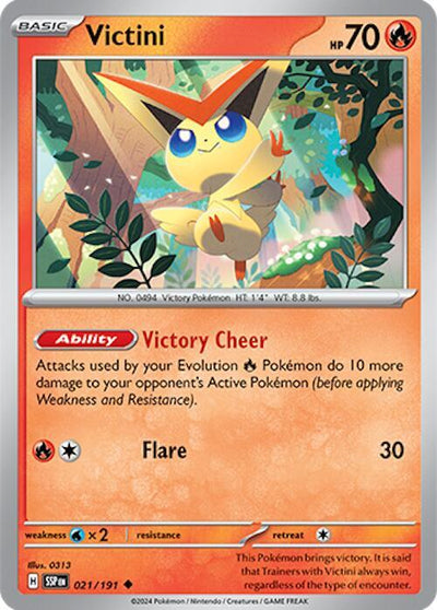 Victini Uncommon SV08: Surging Sparks 021/191 NM