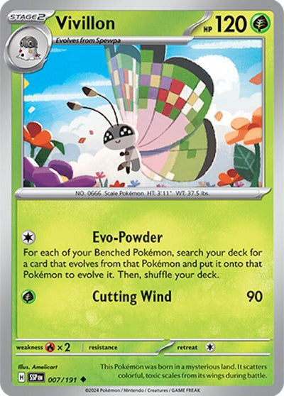 Vivillon - 007/191 Uncommon SV08: Surging Sparks 007/191 NM