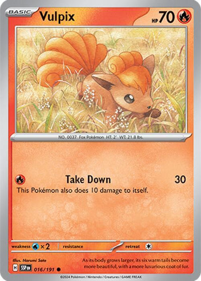 Vulpix Common SV08: Surging Sparks 016/191 NM