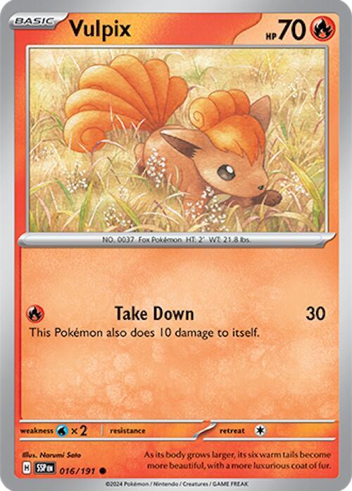 Vulpix Common SV08: Surging Sparks 016/191 NM