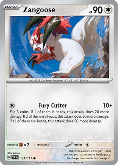 Zangoose Common SV08: Surging Sparks 149/191 NM