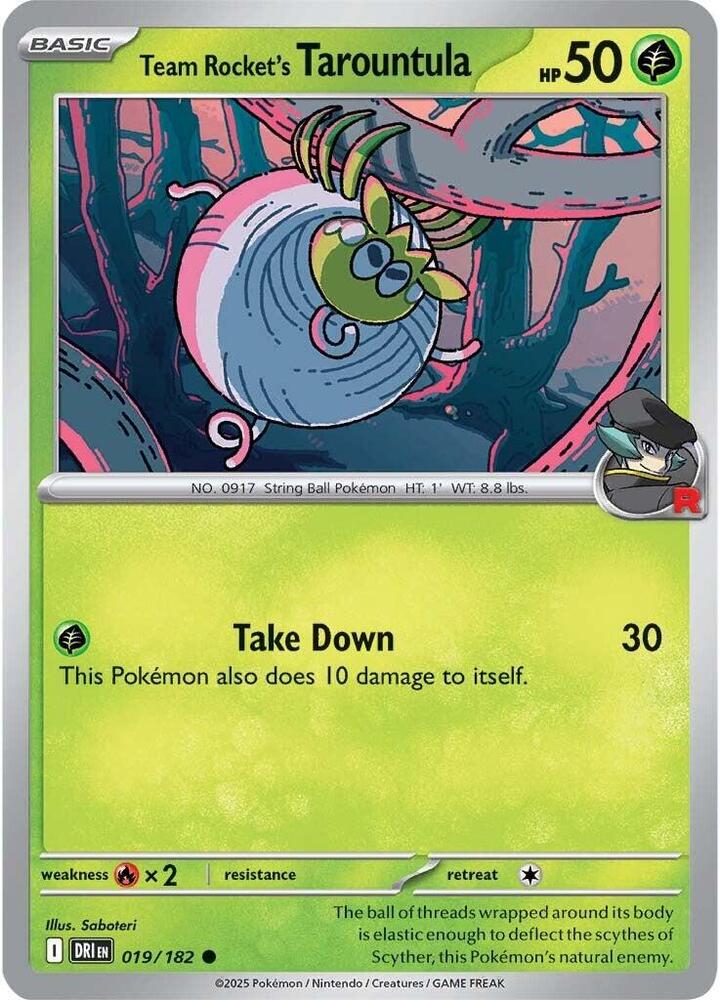 Team Rocket's Tarountula 019/182 Common SV10: Destined Rivals NM
