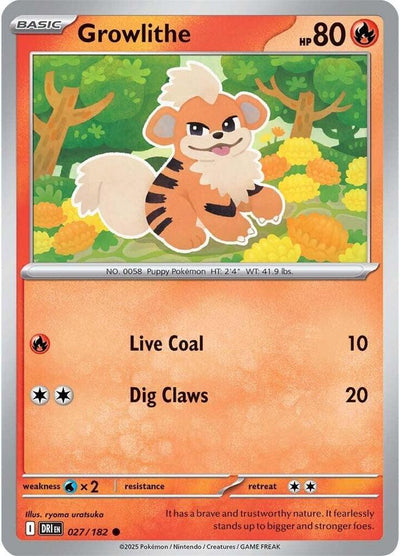 Growlithe 027/182 Common SV10: Destined Rivals NM