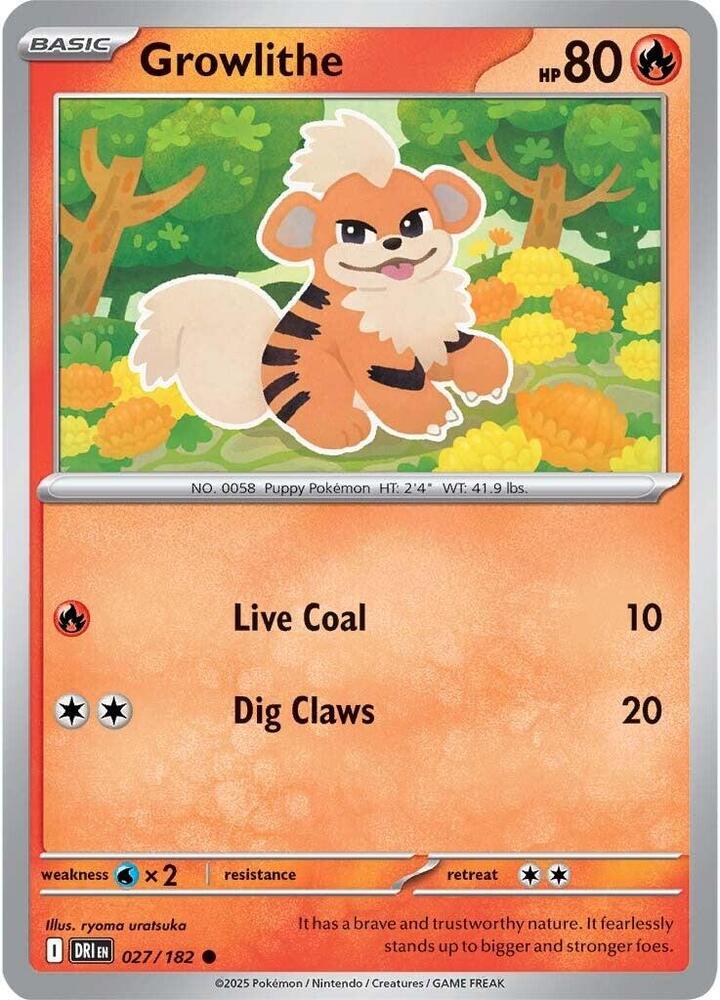 Growlithe 027/182 Common SV10: Destined Rivals NM