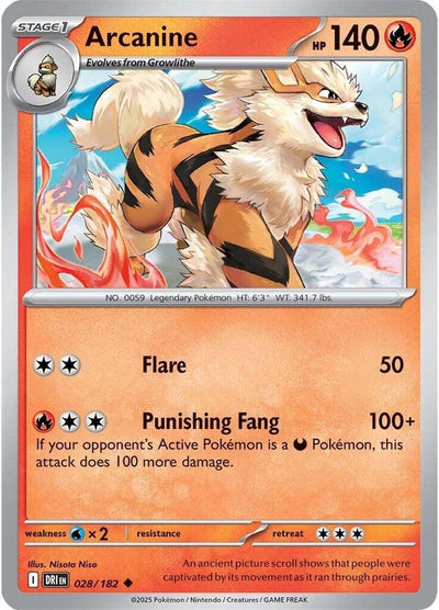 Arcanine 028/182 Uncommon SV10: Destined Rivals NM