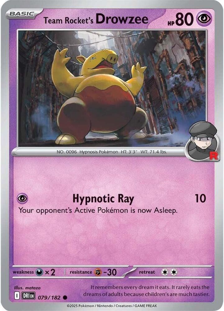 Team Rocket's Drowzee 079/182 Common SV10: Destined Rivals NM