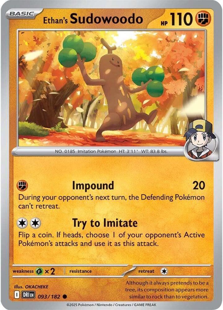 Ethan's Sudowoodo 093/182 Common SV10: Destined Rivals NM