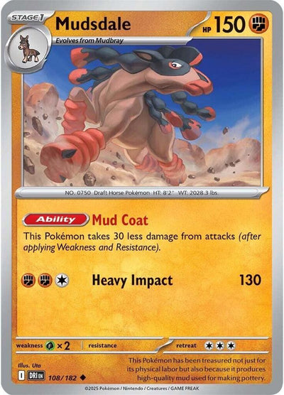 Mudsdale 108/182 Uncommon SV10: Destined Rivals NM