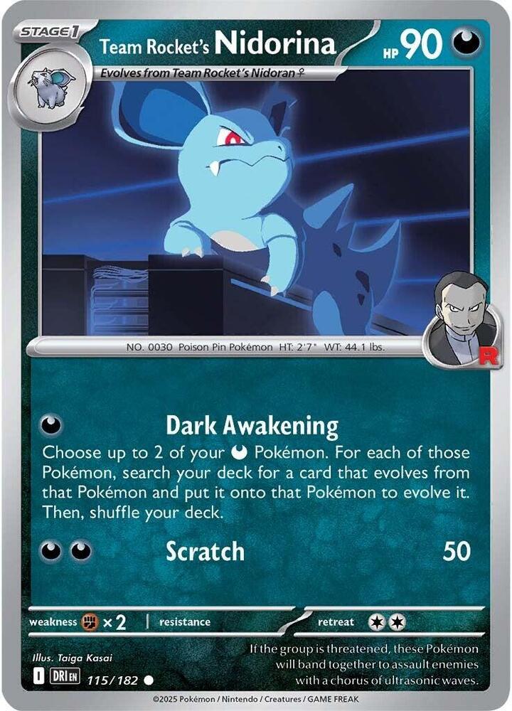 Team Rocket's Nidorina 115/182 Common SV10: Destined Rivals NM