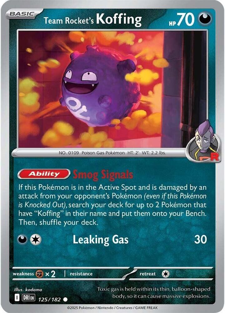 Team Rocket's Koffing 125/182 Common SV10: Destined Rivals NM