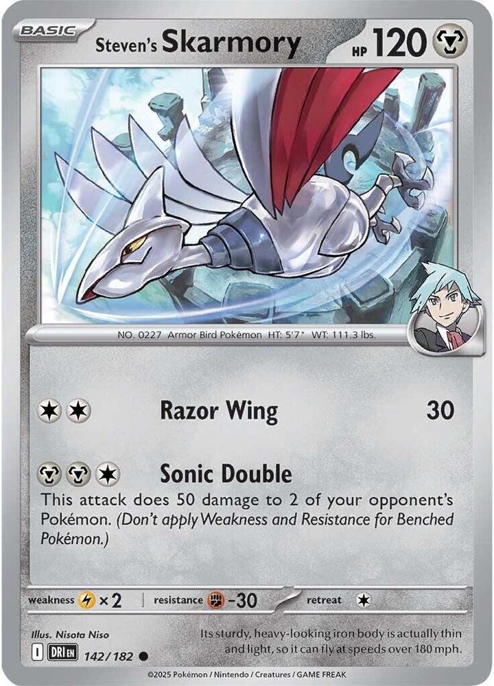 Steven's Skarmory 142/182 Common SV10: Destined Rivals NM