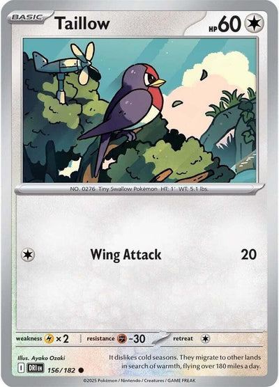 Taillow 156/182 Common SV10: Destined Rivals NM