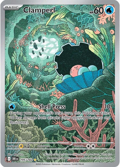Clamperl - 195/182 195/182 Illustration Rare SV10: Destined Rivals NM