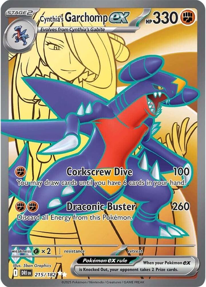 Cynthia's Garchomp ex - 215/182 215/182 Ultra Rare SV10: Destined Rivals NM