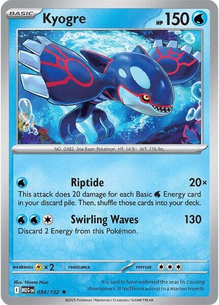 Kyogre Rare ME01: Mega Evolution 034/132 NM