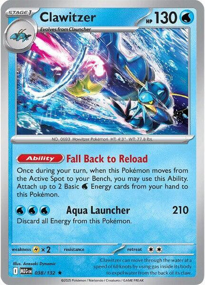 Clawitzer - 038/132 Rare ME01: Mega Evolution 038/132 NM
