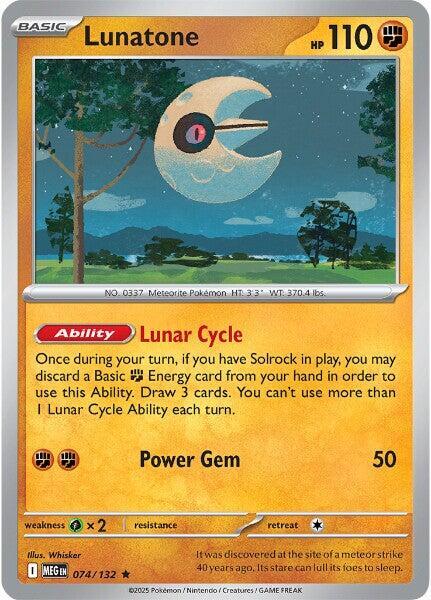 Lunatone Rare ME01: Mega Evolution 074/132 NM