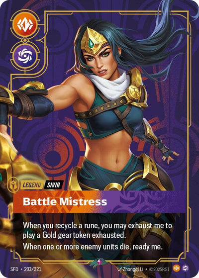 Sivir - Battle Mistress Rare Spiritforged 203/221 NM