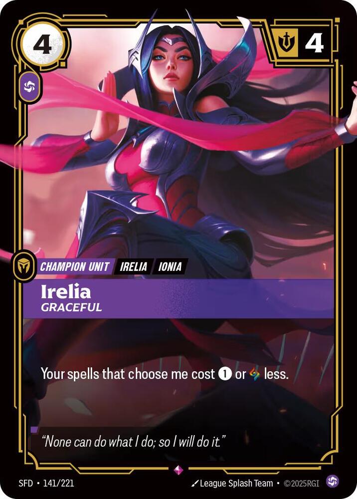 Irelia - Graceful Rare Spiritforged 141/221 NM