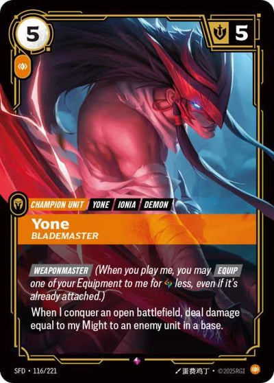 Yone - Blademaster Rare Spiritforged 116/221 NM