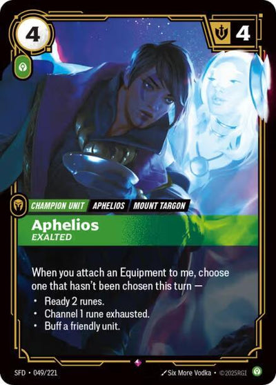 Aphelios - Exalted Rare Spiritforged 049/221 NM