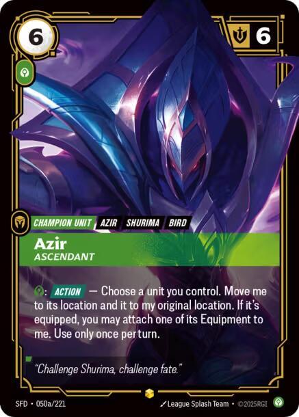 Azir - Ascendant (Alternate Art) Showcase Spiritforged 050a/221 NM