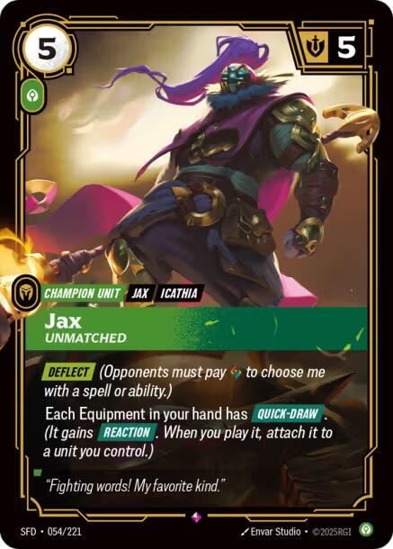 Jax - Unmatched Rare Spiritforged 054/221 NM