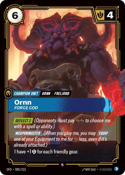 Ornn - Forge God Rare Spiritforged 085/221 NM