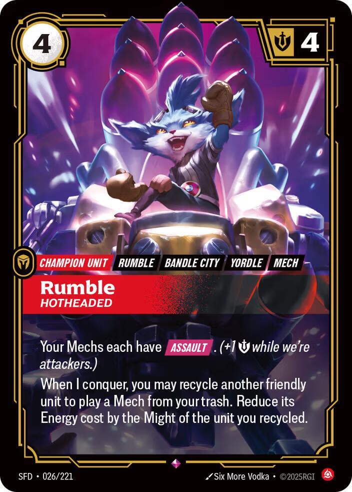 Rumble - Hotheaded Rare Spiritforged 026/221 NM