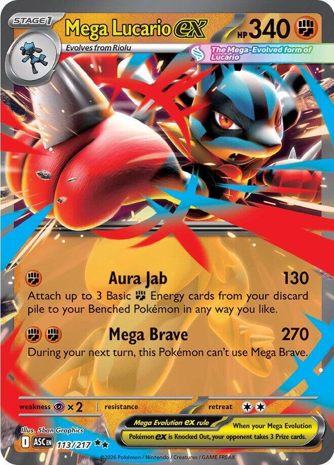 Mega Lucario ex Double Rare ME: Ascended Heroes 113/217 NM