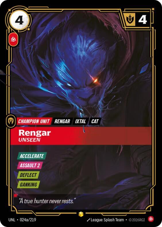 Rengar - Unseen (Alternate Art) Showcase Unleashed 024a/219 NM
