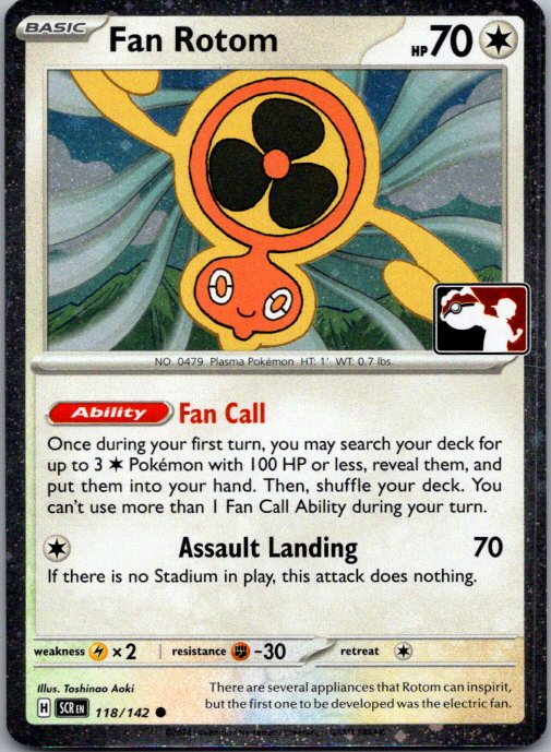 Holo Fan Rotom Common Prize Pack Series Cards 118/142 NM