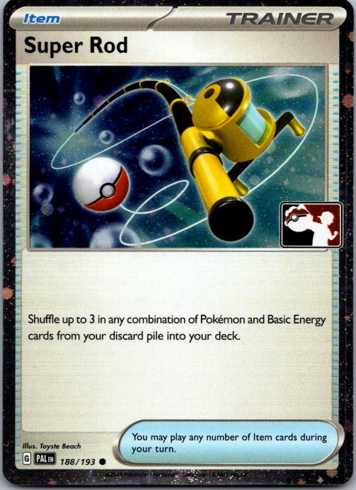 Holo Super Rod Common Prize Pack Series Cards 188/193 NM