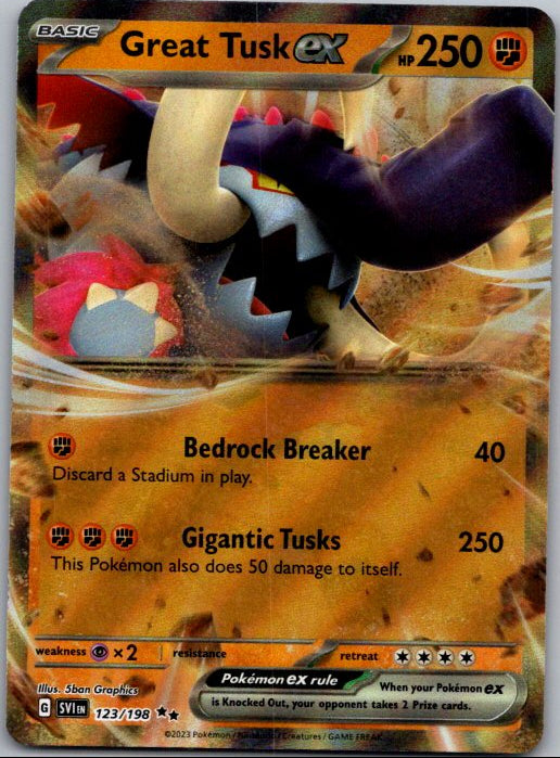 Great Tusk ex - Double Rare SV01: Scarlet & Violet Base Set 123/198 NM