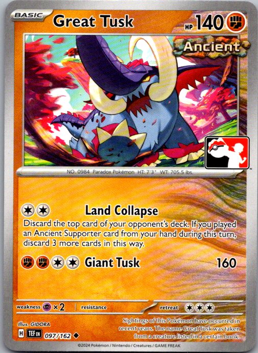 Great Tusk Uncommon Prize Pack Series Cards 097/162 NM