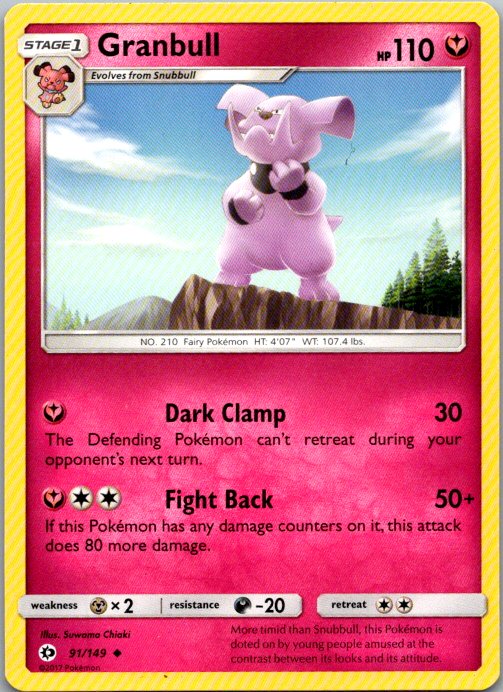 Granbull Uncommon SM Base Set 91/149 NM