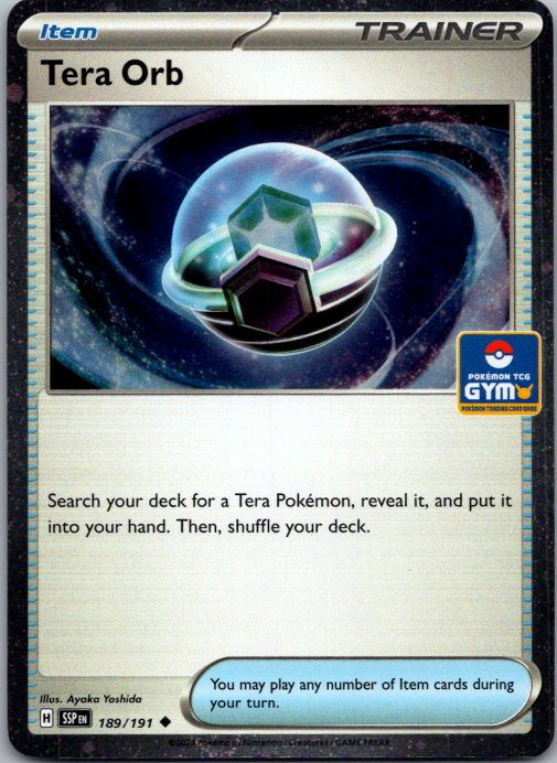 Holo Gym Stamp Tera Orb 189/191 NM