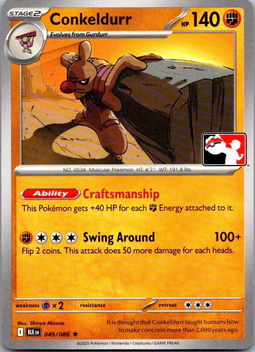 Conkeldurr - Rare Prize Pack Series Cards 049/086 NM